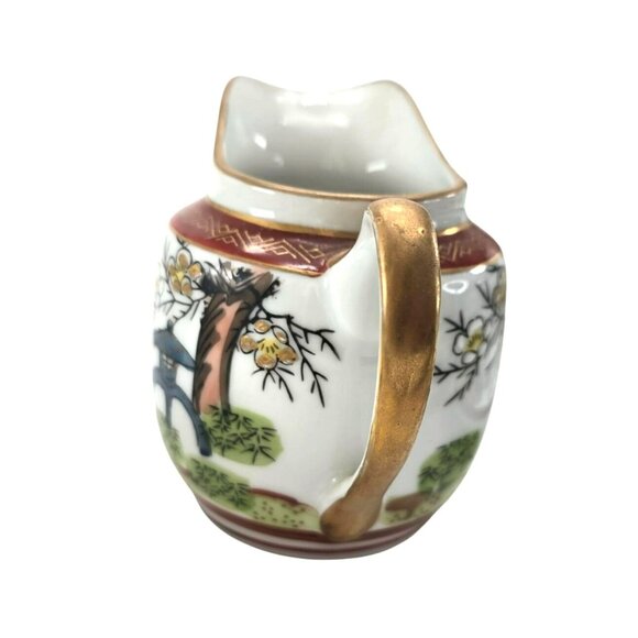 Antique Japanese Kutani Porcelain Tea Set Hand-Painted Geisha Floral Motif je105 - Picture 7 of 12